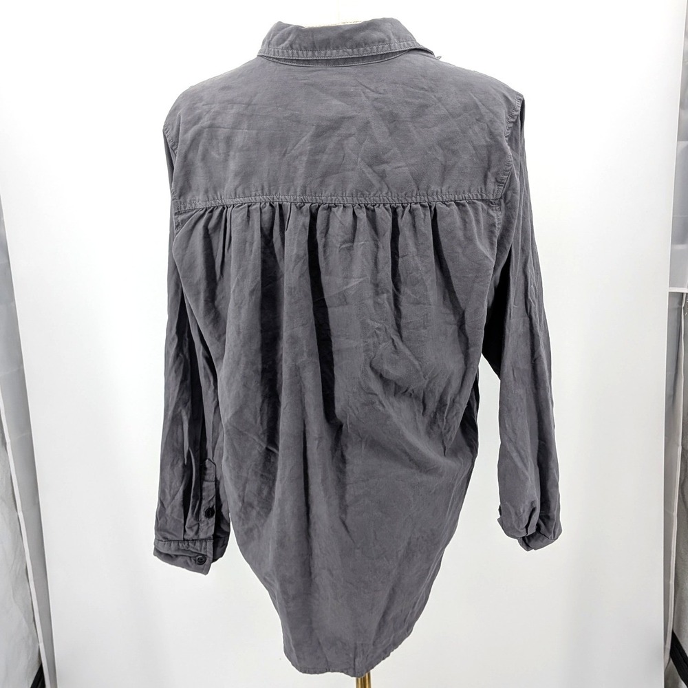 Lyocell Utility Popover Shirt Gray Casual XS Universal Thread Oversized - Picture 2 of 7